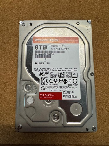 Western Digital Red Plus 8TB, Internal, 3.5 inch (WD80EFBX) Hard Drive