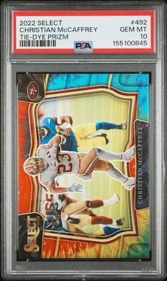 2022 Select - Field Level Christian McCaffrey Tie-Dye Prizm /25 - PSA 10