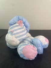 Fisher Price Puffalumps Zebra Pony 90s Vtg Plush Blue White Stars Stripes FP