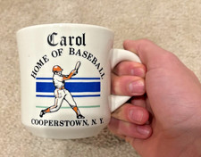Carol Home of Baseball Cooperstown NY Collectable Vintage Drinking Mug