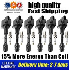 6xUF349 Ignition Coil & Spark Plug Kit For Nissan Maxima Murano Infiniti 3.5L V6