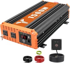 1500 Watt Pure Sine Wave Power Inverter 24V DC to 120V AC Inverter for RV, Truck