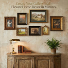 Vintage Gallery Wall Frame Set - 7 Ornate Antique Frames with Art Prints