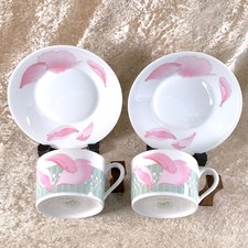 Vintage Hermes Paris Les Pivoines Tea Cup  Saucer Porcelain Tableware 2 Sets