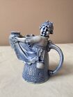 Antique Shafer & Vater Blue Figural Ceramic Pitcher - Milkmaid with Jug