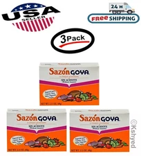 Sazon Goya Sin Achiote without Annato 2.11 oz Free Shipping (3 Pack) Free Ship