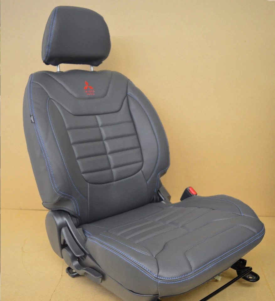 Fundas de asiento a medida con aspecto de cuero impermeables réplica Mitsubishi L200 Barbarian Foto 4 de 4