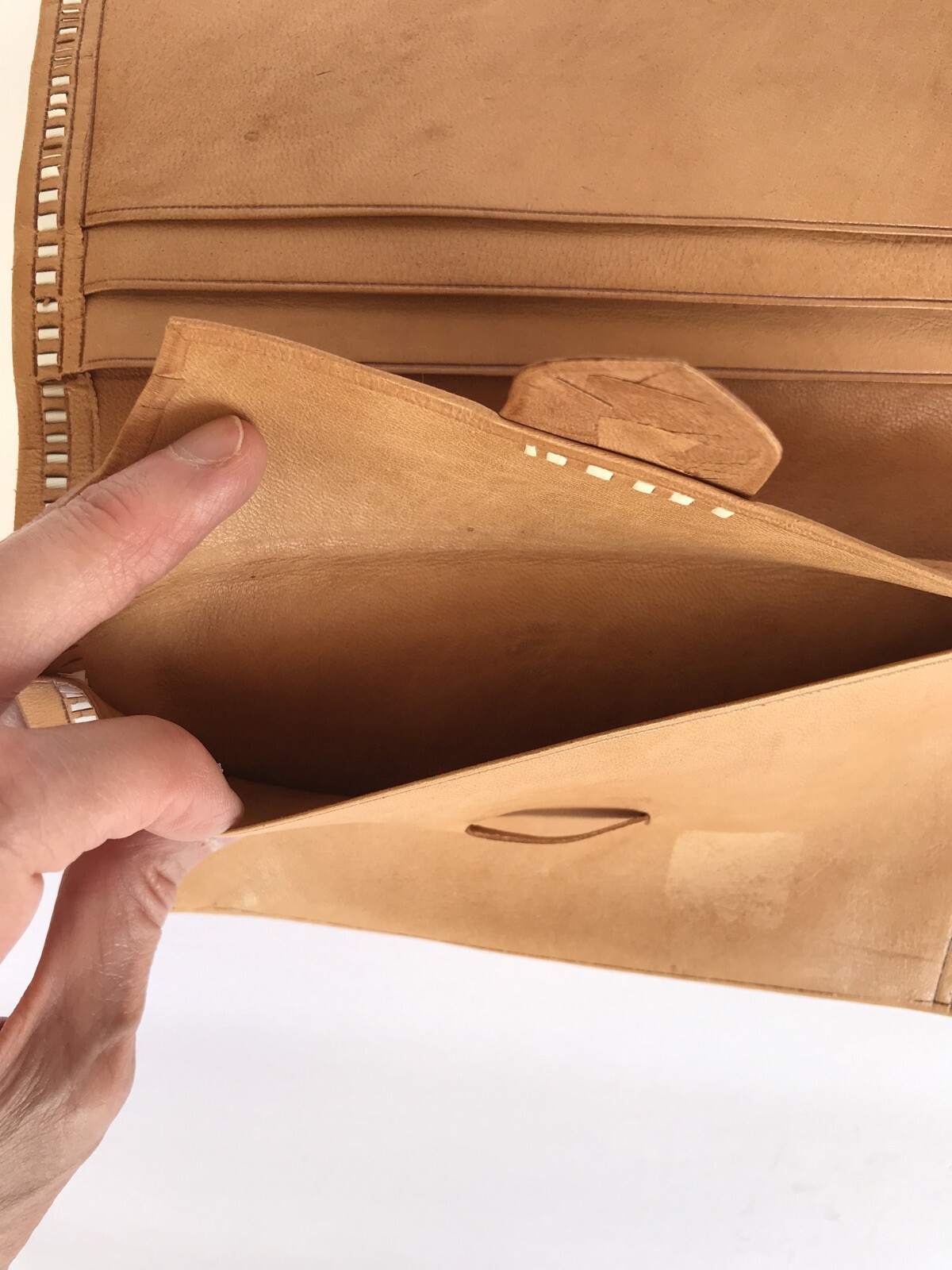 Vintage Moroccan Soft Tan Leather Women's Wallet Bill… Gem