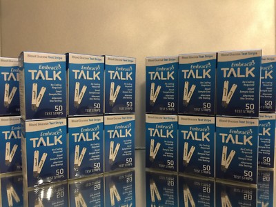 Embrace TALK Blood Glucose 1200 Test Strips.  EXP 02/20276 FAST FREE SHIPPING
