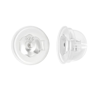 2 Ohrstecker Verschluss Silber 925 Silikon Ohrmutter ein Paar Butterfly Stopper