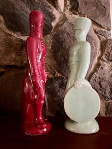 Vintage Garnier Engheim French Ceramic Soldier & Drummer Decanter Made in France