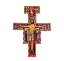 San Damiano Wood 10” Crucifix Cross St Francis of Assisi Crucifijo Madera