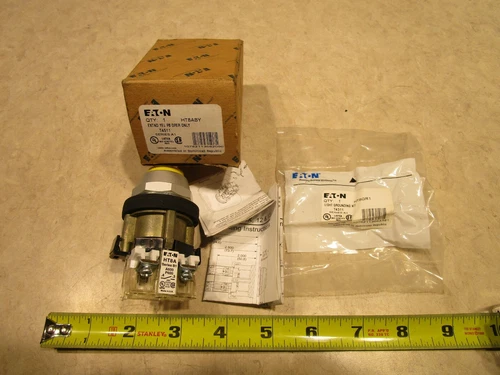 EATON, HT8ABY, EXTENDED PUSHBUTTON 24mm, YELLOW, F0214
