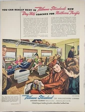 1946 Pullman Standard Train Vintage Ad Day nite coaches for northern pacific nw