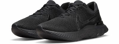 Nike Men's React Infinity Run Flyknit All Triple Black Running Shoes 2022  NEW