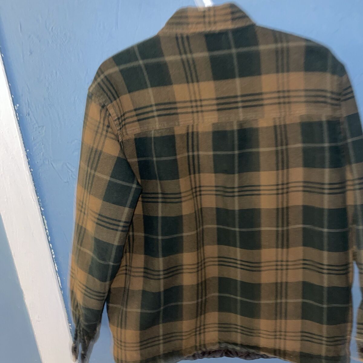 Men's Medium H&M Brown Plaid Shirt Jacket Quilted Lining Men's Medium H&M Brown Plaid Shirt Jacket Quilted Lining