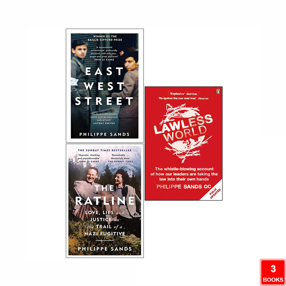 Philippe Sands Collection 3 Books Set East West Street, Ratline, Lawless World