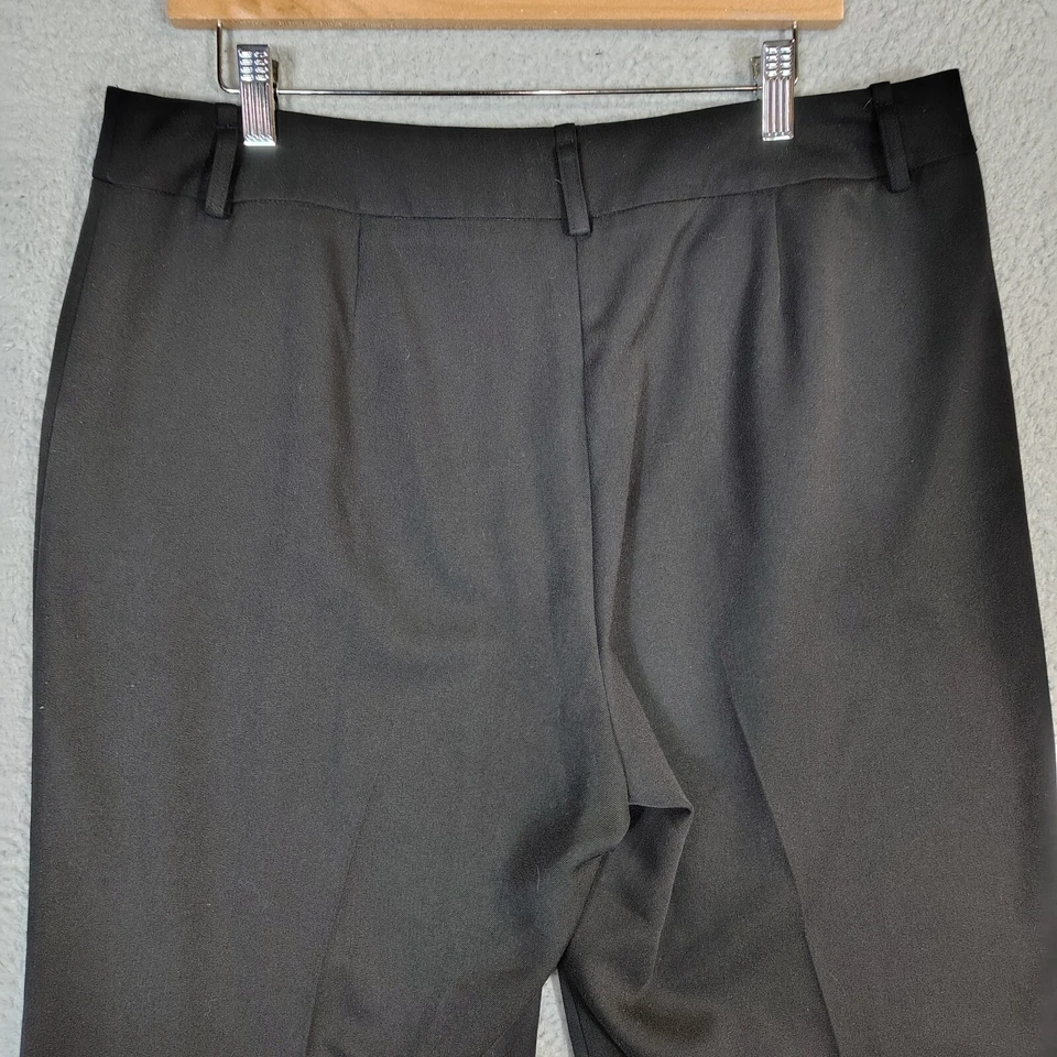 Pantalones de vestir largos altos Sally para mujer 12 negros pantalones de pierna ancha clásicos carrera Foto 4 de 4