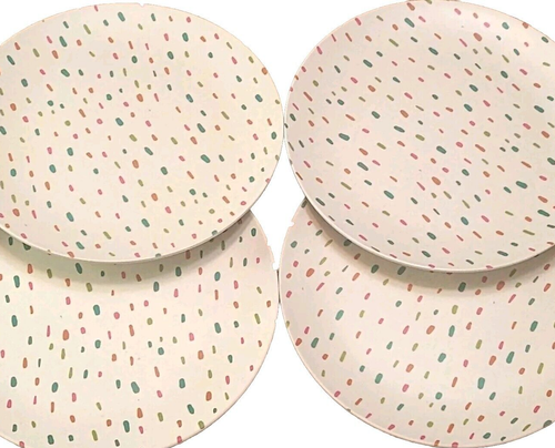Bamboo Plates 7-8" Snack and Pi, Good foToddler, Confetti Modern design, set (4)