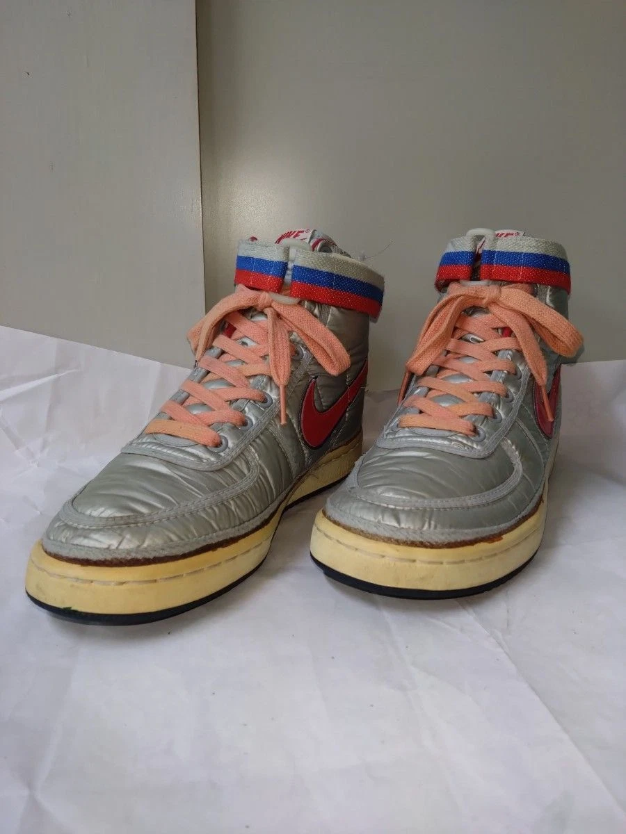 Baskets Nike VANDAL SUPREME argent x rouge US7,5 fabriquées en Corée 1984 vintage d'occasion