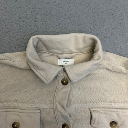 Aerie Shirt Womens Size Small White Cream Long Sleeve Button Up Heavy Weight - 第 5/7 張圖片