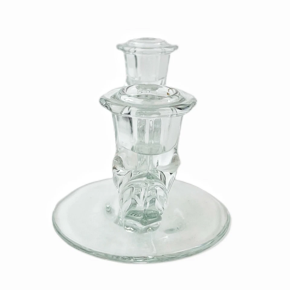 Vintage Fostoria Baroque Pattern #2496 Duo Double Candlestick Holder Clear Glass - Image 4 of 4