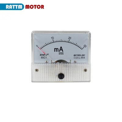 【US】30mA 50mA DC Amp Current Meter Panel 85C1 Pointer Ammeter 2.5 Level Accuracy