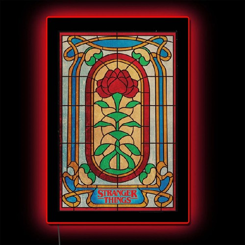 Stranger Things Season 4- Creel House Window Backlit Stained-Glass Rose ...