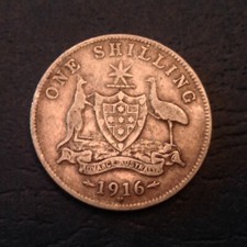~ 1916 M AUSTRALIA George V One Shilling - FREE US SHIPPING