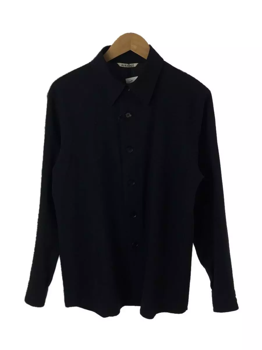 AURALEE long sleeve shirt 3 black wool plain 20SS HARD TWIST WOOL DOBBY  SHIRTS