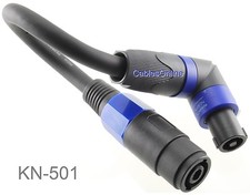 1ft 4-Pole Speakon Right-Angle Male/Female 4-Conductor,12AWG Extension Cable