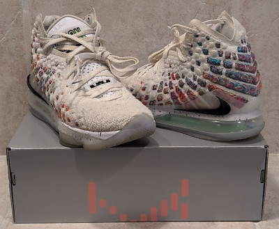 Nike LeBron 17 Air Command Force White Multi Color BQ3177-100 Size 7.5 Sneakers