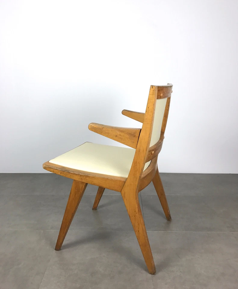 Par de Cadeiras de Madeira Modernas Vintage Meio Século da Daystrom 1950 Estilo Jens Risom - Imagem 4 de 4