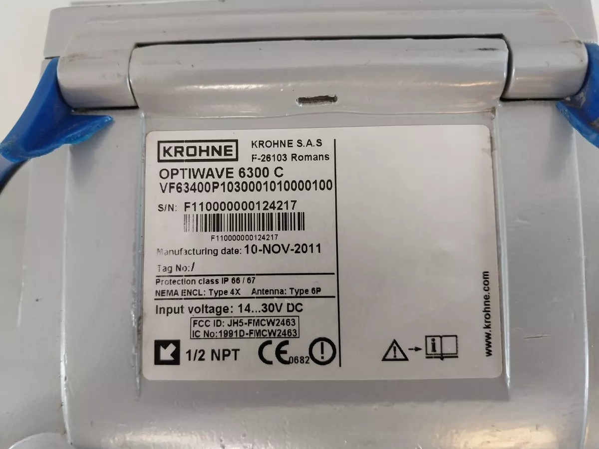 Krohne Optiwave 6300C Radar Level Transmitter VF63400P1030001010000100