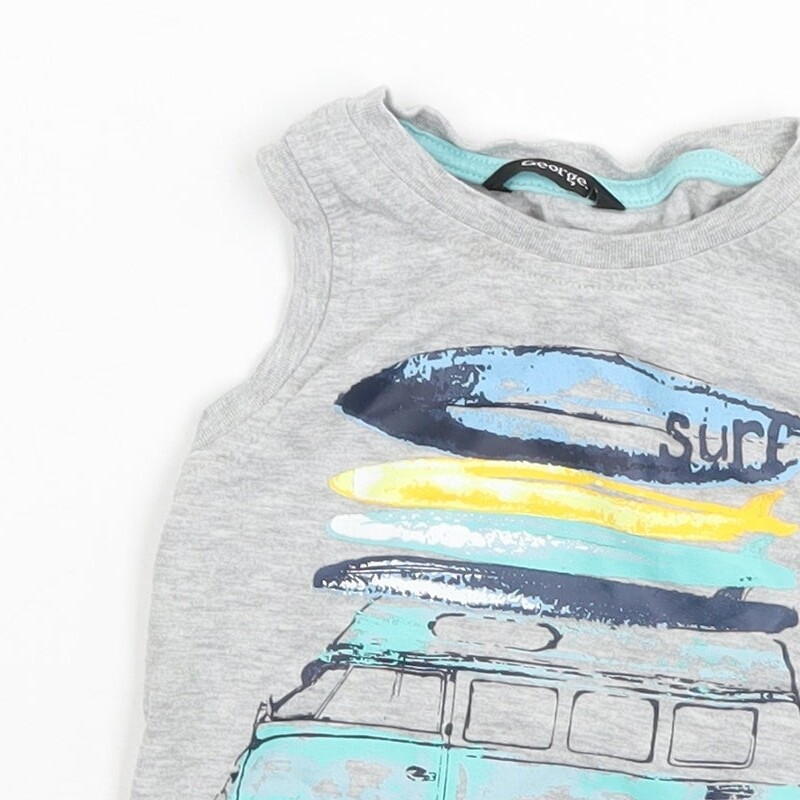 George Boys Grey Cotton Blend Tank Size 9-12 Months image 6