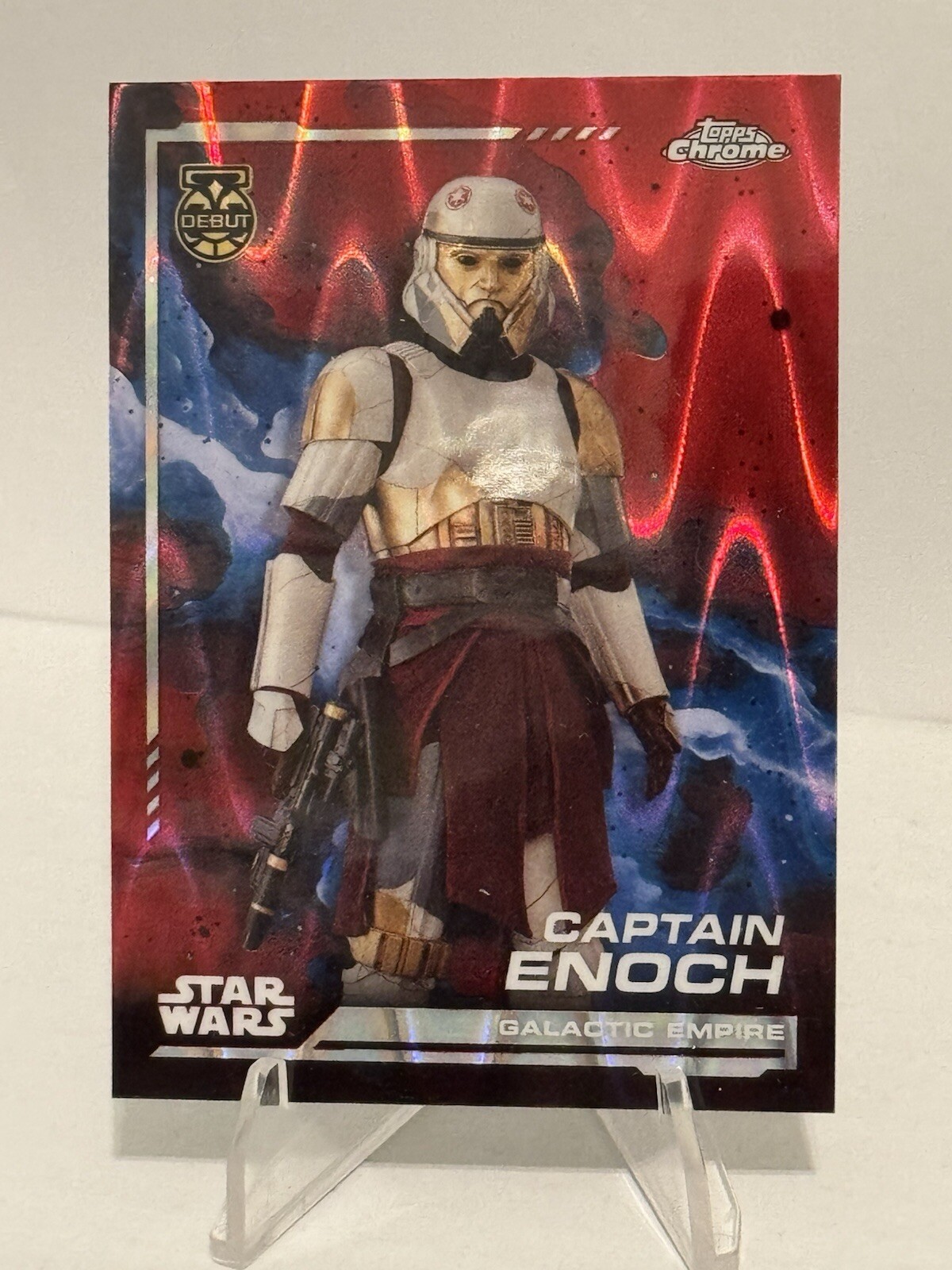 2024 Topps Chrome Star Wars #99 Captain Enoch Red RayWave Refractor Debut