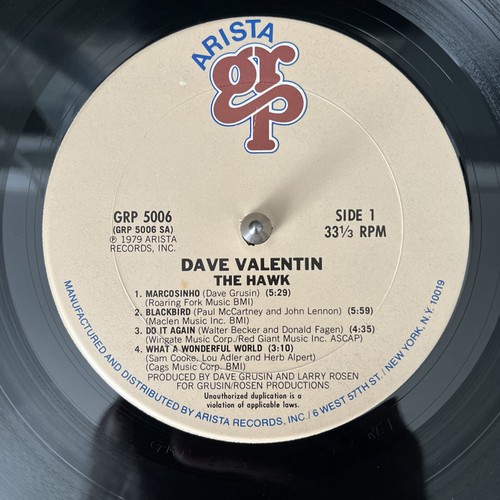 Dave Valentin - The Hawk 33 RPM Vinyl LP Record 1979 Arista GRP Jazz Funk VG+ - Picture 6 of 10