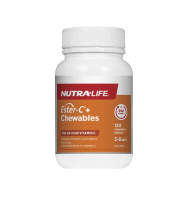 Nutra-Life Ester-C 500mg Chewable Provides 24 Hour Immune Support 120 Tablets