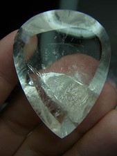 169 cts. Clear Penetratror Quartz Crystal cabochon drop Diamantina Brazil N96