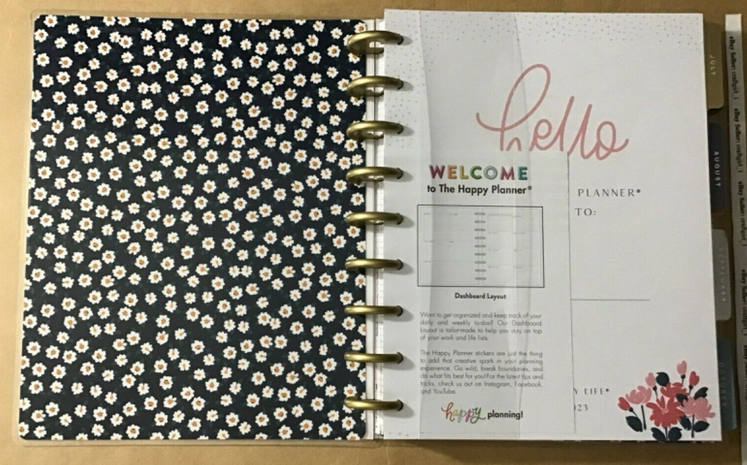 NEW! the Happy Planner 2022-2023 TEENY FLORALS Classic DASHBOARD Layout 18  Mos. | eBay