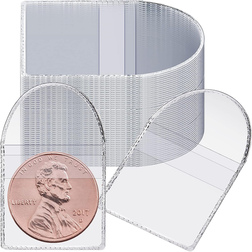 150 Pcs Single Pocket Coin Sleeves Collectors Individual Clear Plastic
