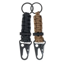 2 Pack Survival Keychain 4FT 550 Paracord Flint Fire Starter Toggle