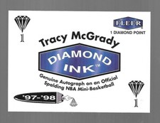 1997-98 Fleer Diamond Ink Redemption Autographed Mini Basketball Tracy McGrady