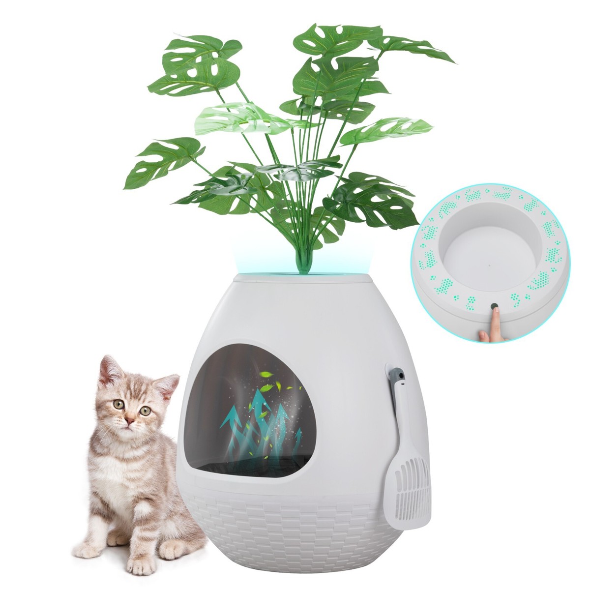 COZIWOW Eggloa6 Smart Hidden Litter Box Plant Litter BoxEnclosure