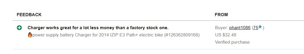 🔥power supply battery Charger for  2014 IZIP E3 Path+  electric bike