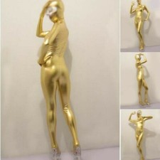 Femme Faux Latex Zentai Costume Combinaison Mouillé Look Brillant Moulante