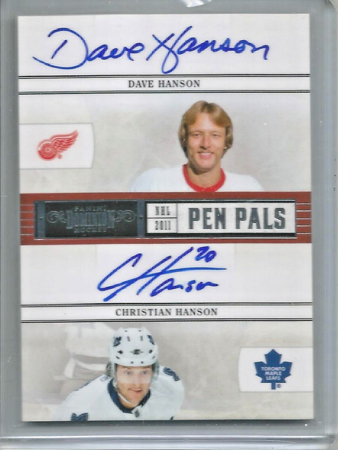 Dave Hanson-Christian Hanson 2010/2011 Panini Dominion Dual Autograph #04/50