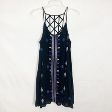 Vintage Entro Womens Dress Small Y2K Embroidered Retro Boho Gauzy Cottagecore