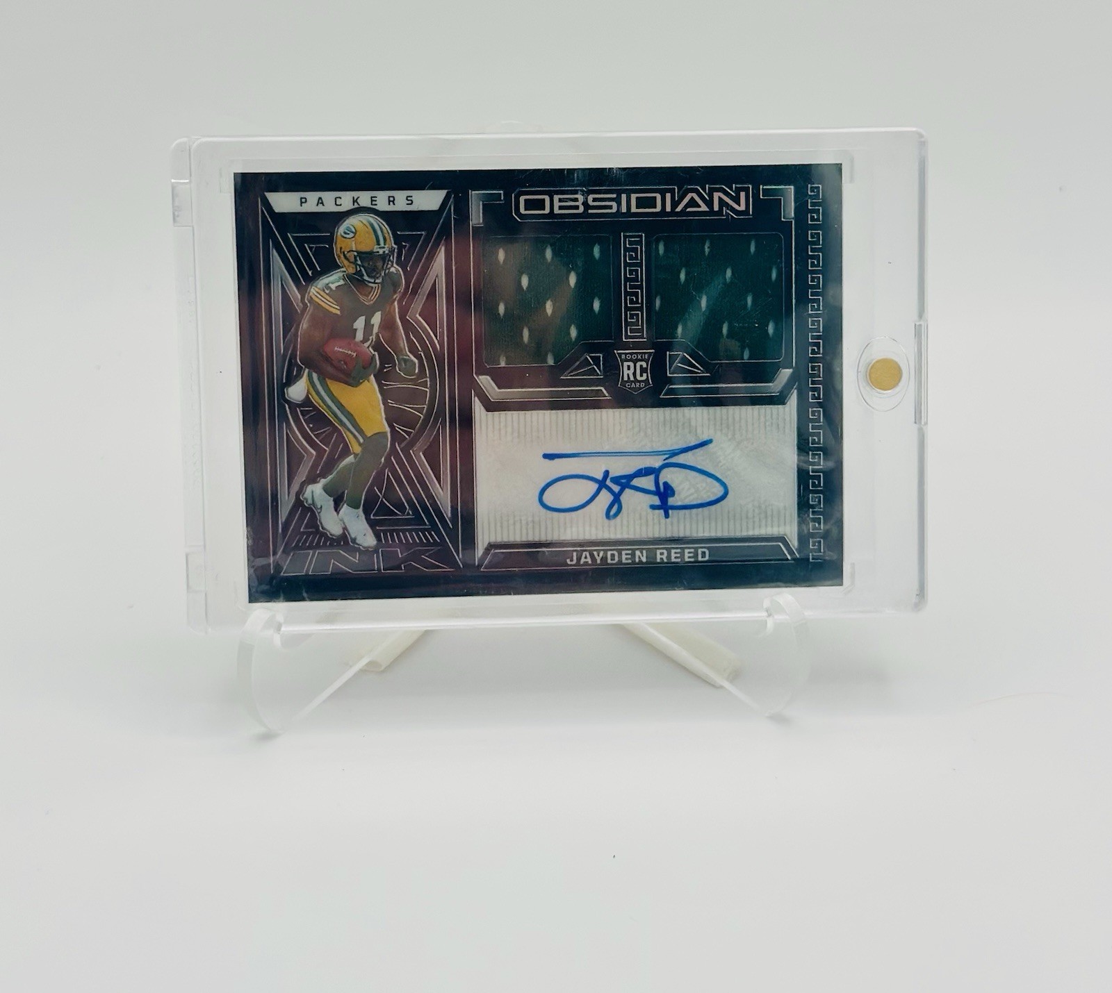 2023 Panini Obsidian Jayden Reed RPA Rookie Patch Auto SP #/199 Packers