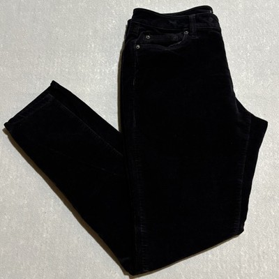 LOFT Pants Women Sz 8 Black Goth Velvety Festive Event Skinny Straight Fitted
